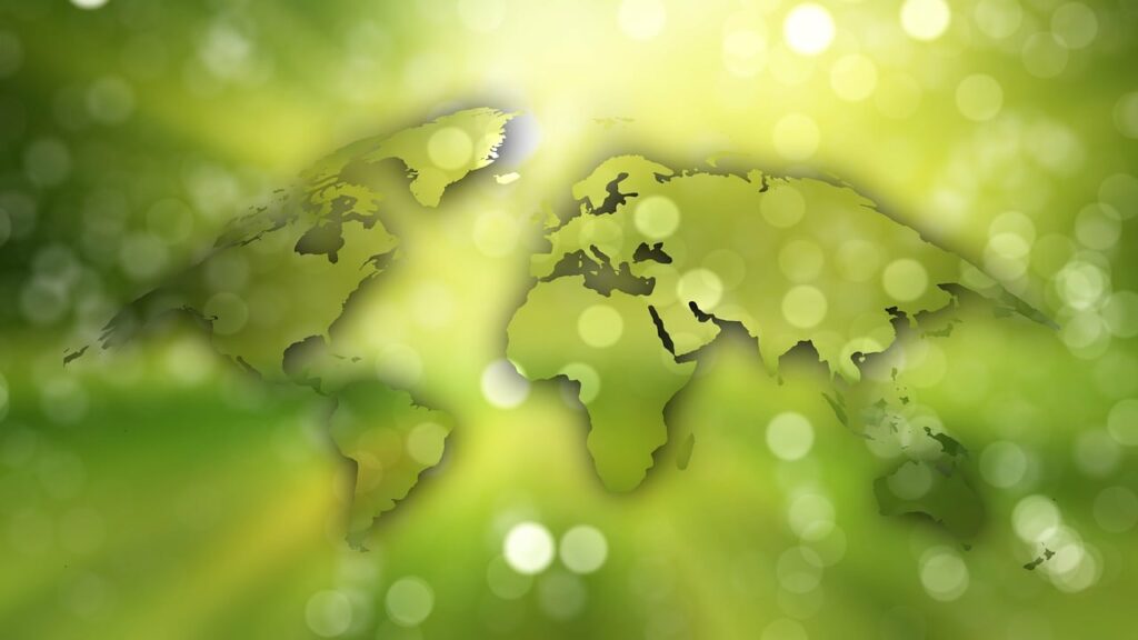 Nachhaltigkeitskommunikation Unternehmen Mittelstand KMU Kommunikation Nachhaltigkeitsbericht Nachhaltigkeitsstrategie ausgebreitete Kontinente grün